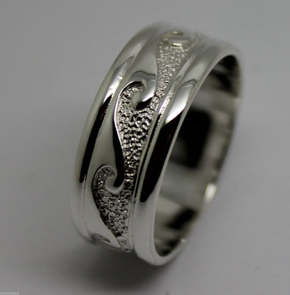 Kaedesigns New Genuine Genuine Sterling Silver 925 Surf Wave Ring Size U