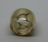 Genuine New Solid  9ct Yellow Gold Full Solid 12mm Wide Barrel Band Ring Size V 1/2