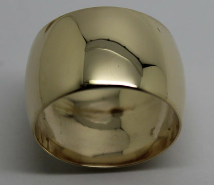 Genuine New Solid  9ct Yellow Gold Full Solid 12mm Wide Barrel Band Ring Size V 1/2