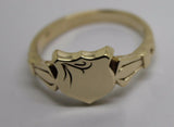 Kaedesigns Genuine Solid 9ct 9kt Yellow, Rose or White Gold Shield Signet Ring Size P / 7.5