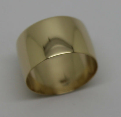 Size P Genuine 12mm wide 9ct 9k Yellow, Rose or White Gold Full Solid Extra Wide Band Ring