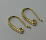 2.3mm thick 9ct Yellow, Rose or White Gold 375 Thick Clip Hooks To Make You Own Earrings!