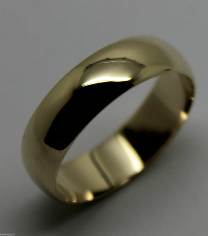 Genuine New Solid 9ct Yellow, Rose or White Gold 6mm Wedding Band Ring Size L
