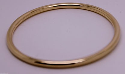 Kaedesigns New Genuine 9ct Full Solid Yellow, Rose or White Gold 4mm Wide Golf Bangle 70mm