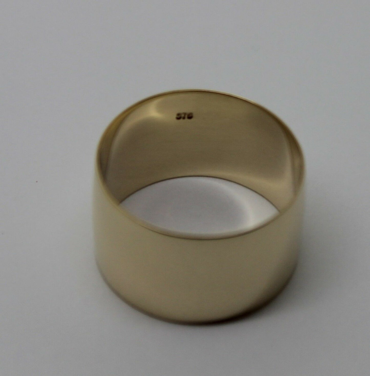 Size P Genuine 12mm wide 9ct 9k Yellow, Rose or White Gold Full Solid Extra Wide Band Ring