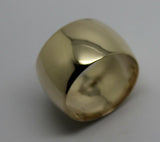 Genuine New Solid  9ct Yellow Gold Full Solid 12mm Wide Barrel Band Ring Size V 1/2
