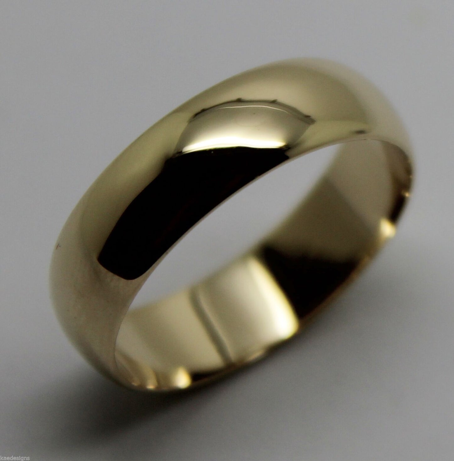 Genuine New Solid 9ct Yellow, Rose or White Gold 6mm Wedding Band Ring Size L