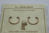 9ct Yellow Gold Sleepers Hinged Earrings Plain 16mm *Free Post In Oz