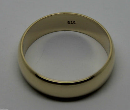 Genuine New Solid 9ct Yellow, Rose or White Gold 6mm Wedding Band Ring Size L