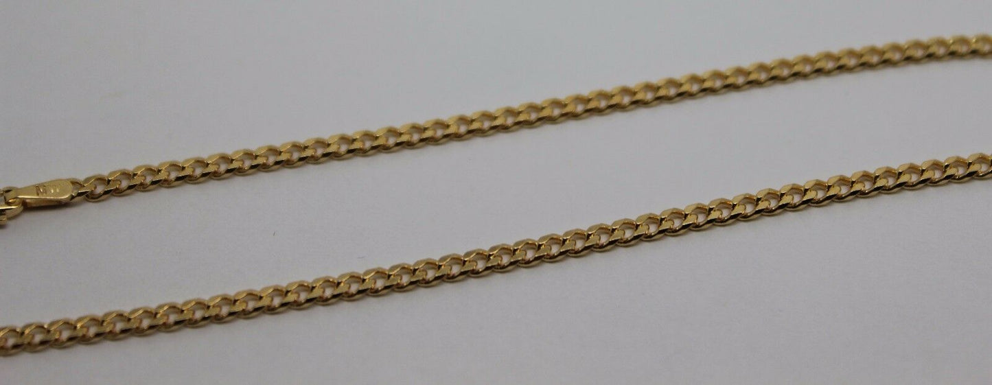 Genuine 9ct Solid Yellow Gold 25cm Kerb Curb Anklet Belcher 3.8g