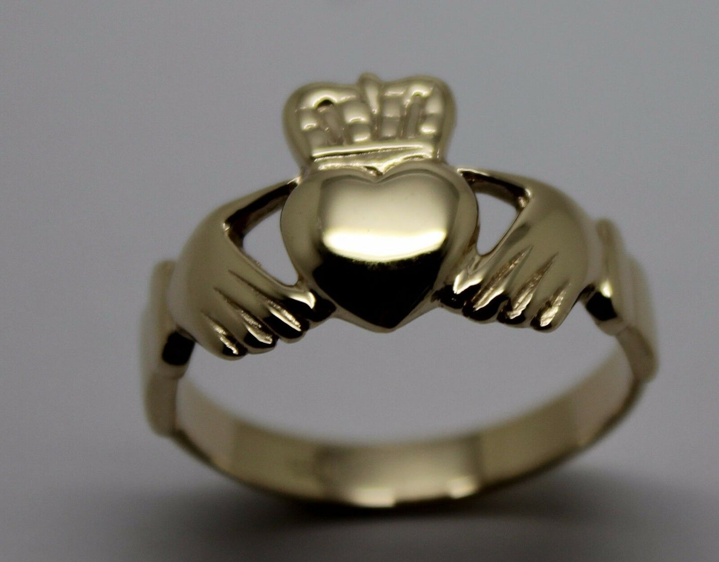 Size M Genuine Solid 9ct 9kt Heavy Yellow, Rose or White Gold Extra Large Irish Claddagh Ring (Copy)