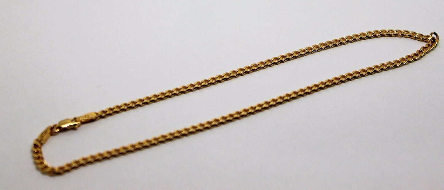 Genuine 9ct Solid Yellow Gold 25cm Kerb Curb Anklet Belcher 3.8g