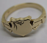 Kaedesigns Genuine Solid 9ct 9kt Yellow, Rose or White Gold Shield Signet Ring Size P / 7.5