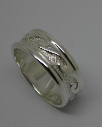 Kaedesigns New Genuine Genuine Sterling Silver 925 Surf Wave Ring Size U