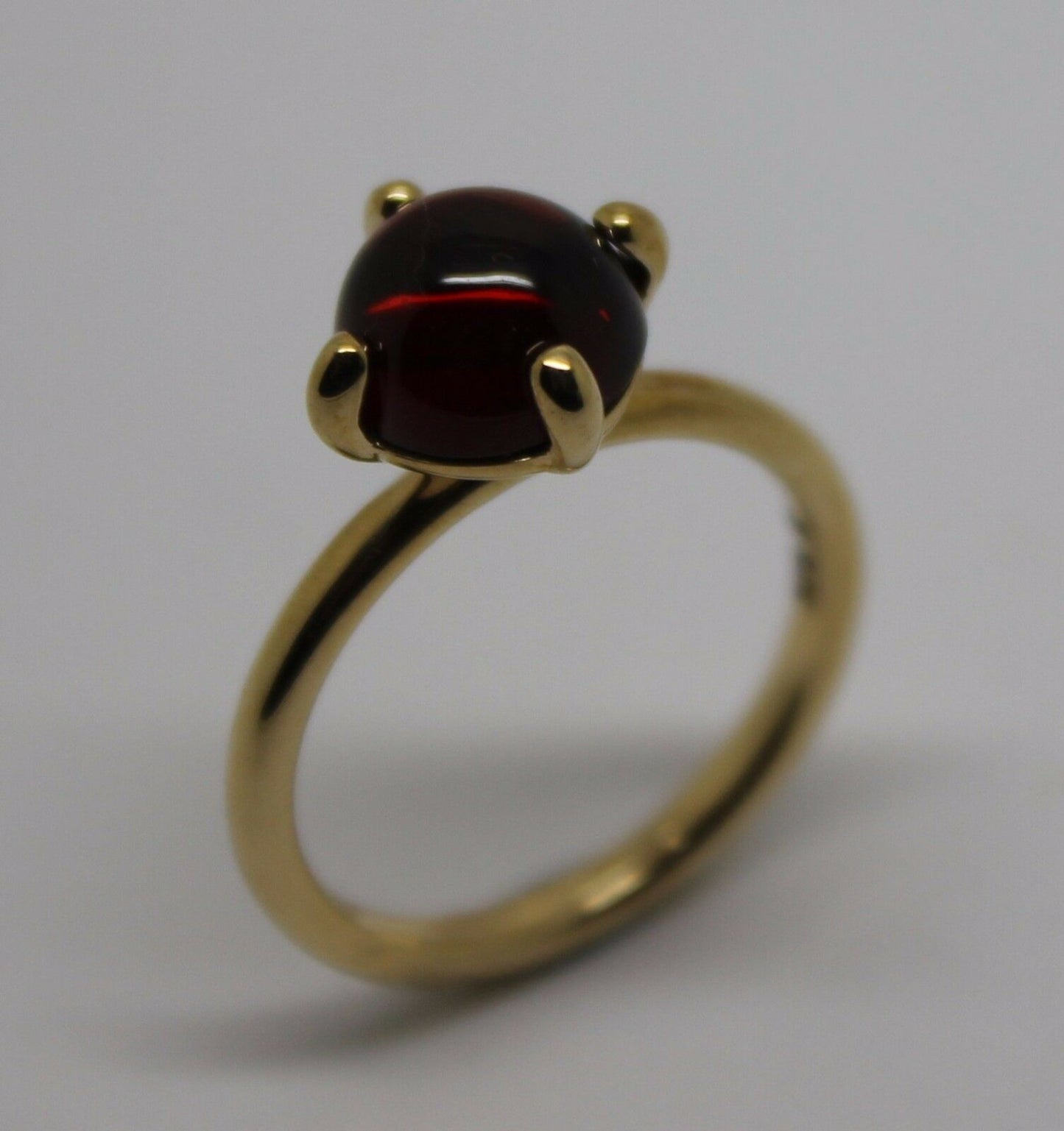 Size R 9ct 9k Yellow, Rose or White Gold Cabochon Garnet Stacker Ring