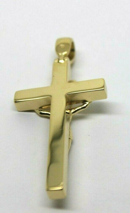 Genuine 14ct Yellow, Rose or White Gold Full Solid Heavy Crucifix Cross Pendant