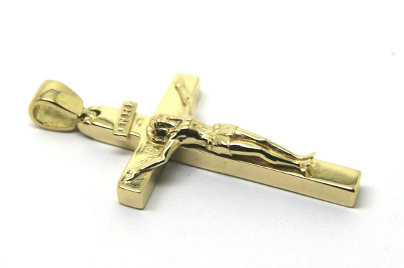 Genuine 14ct Yellow, Rose or White Gold Full Solid Heavy Crucifix Cross Pendant