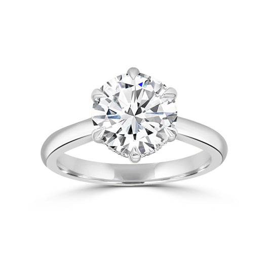 Solitaire Hidden Halo Engagement Ring