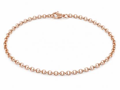 Genuine 9ct 9k 375 Solid Rose Gold 26cm Belcher Anklet