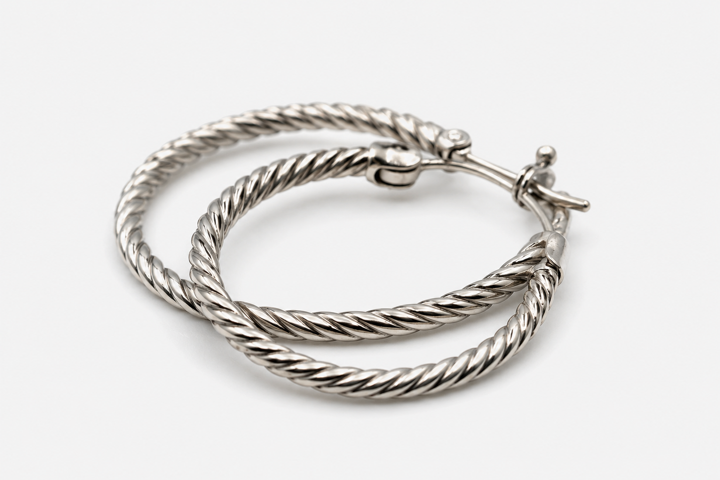Genuine Sterling Silver 925 Solid Heavy 30mm Twisted Hoop Earrings