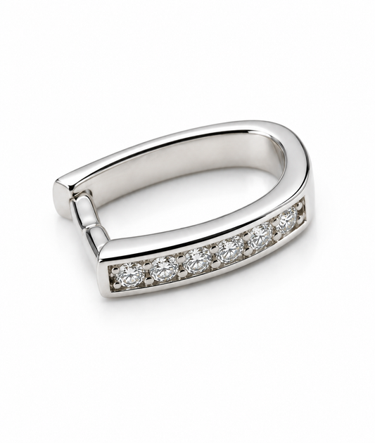 Genuine Sterling Silver 925 Bail Bale With Cubic Zirconias 10.6mm