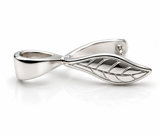 Genuine Sterling Silver 925 Leaf Pinch Bail
