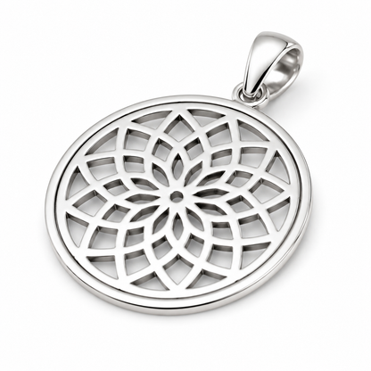 Genuine Sterling Silver 925 Flower of Life Pendant