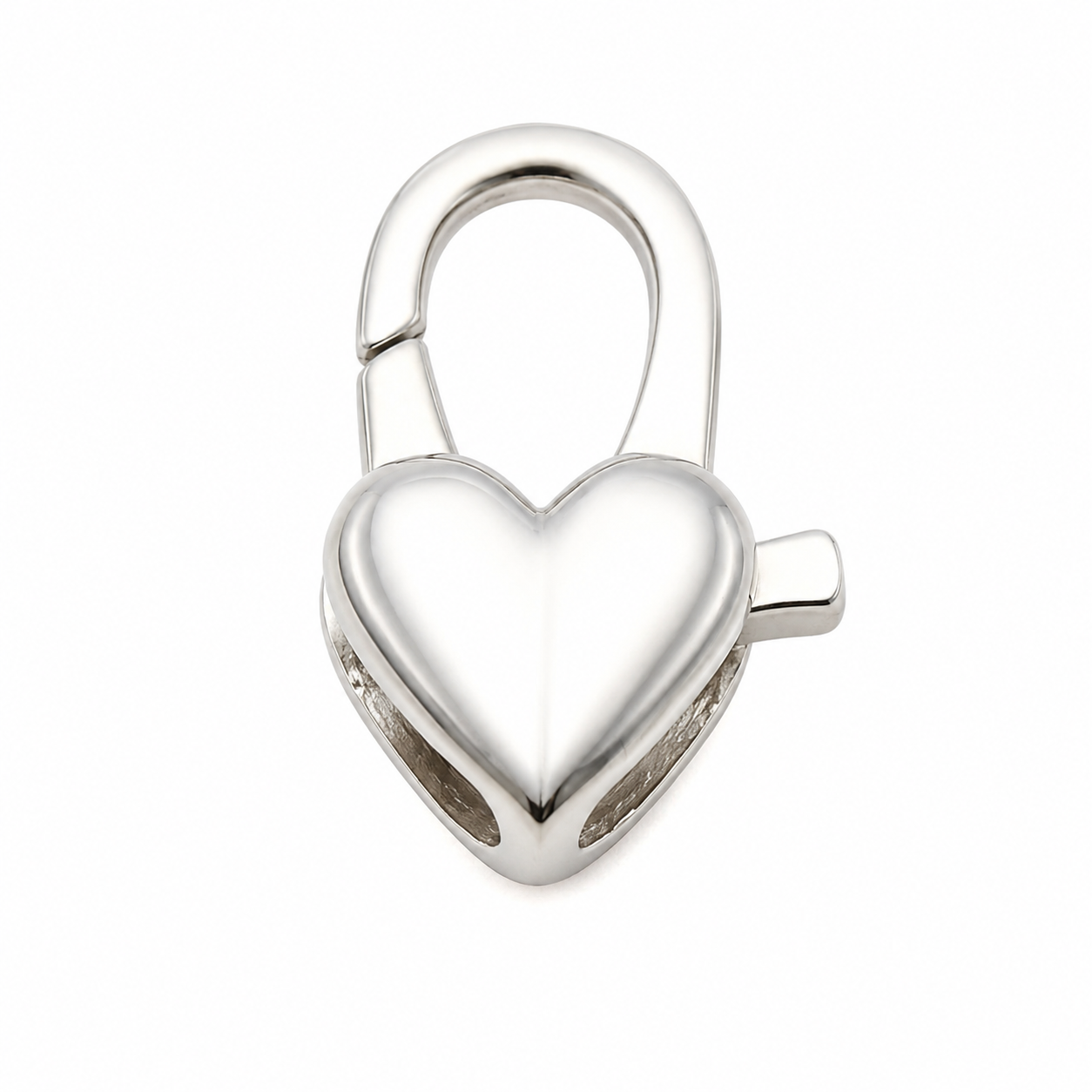 Sterling Silver 925 Heart Polished Parrot / Lobster Clasp
