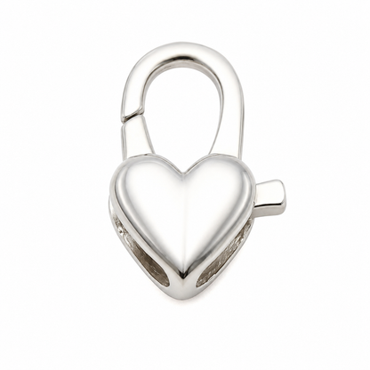 Sterling Silver 925 Heart Polished Parrot / Lobster Clasp