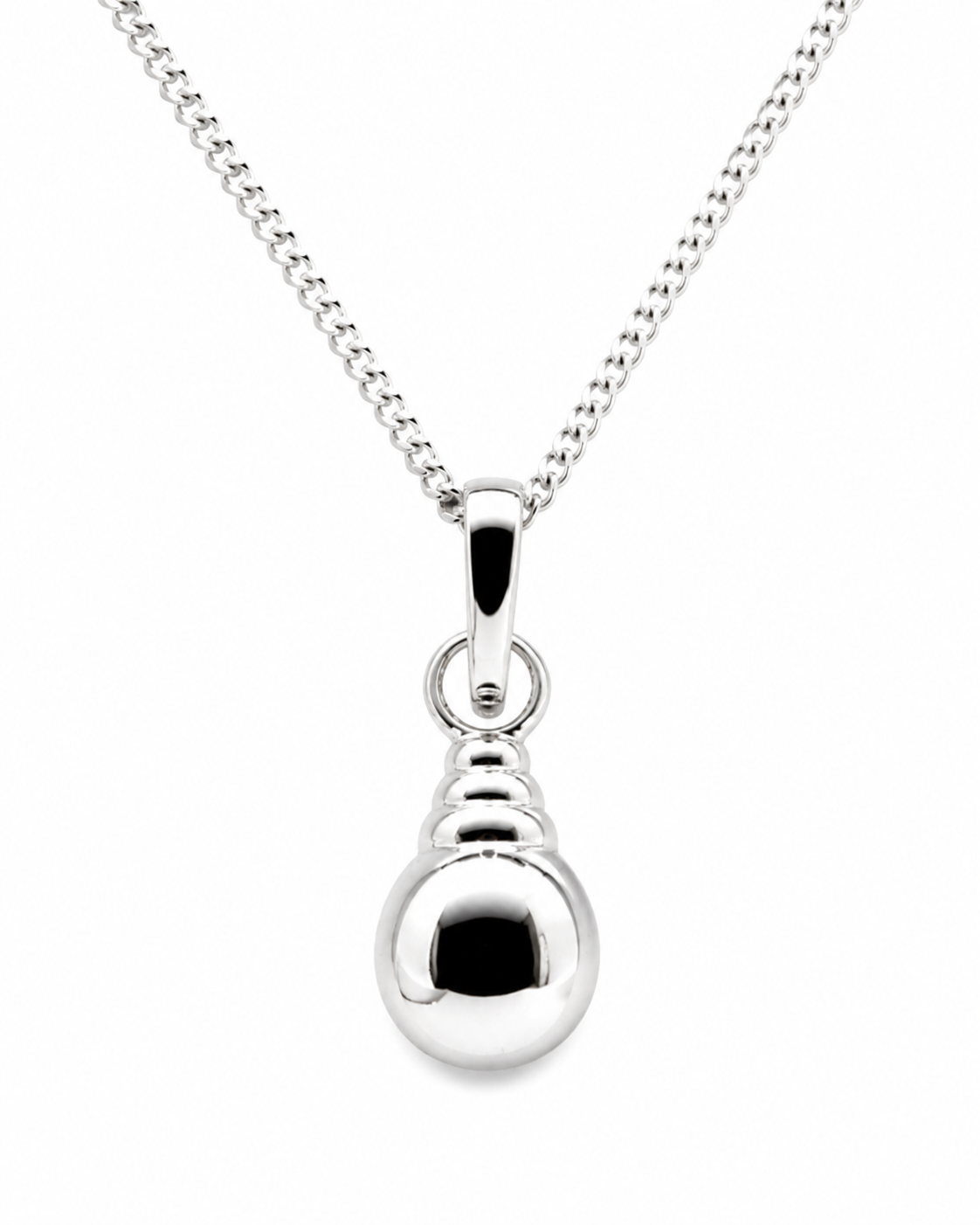 Sterling Silver 925 Ball Pendant & 50cm Silver Chain + Enhancer