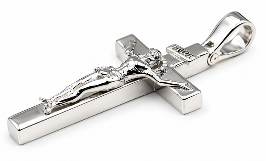 Genuine Sterling Silver 925 Solid Heavy Crucifix Cross Pendant
