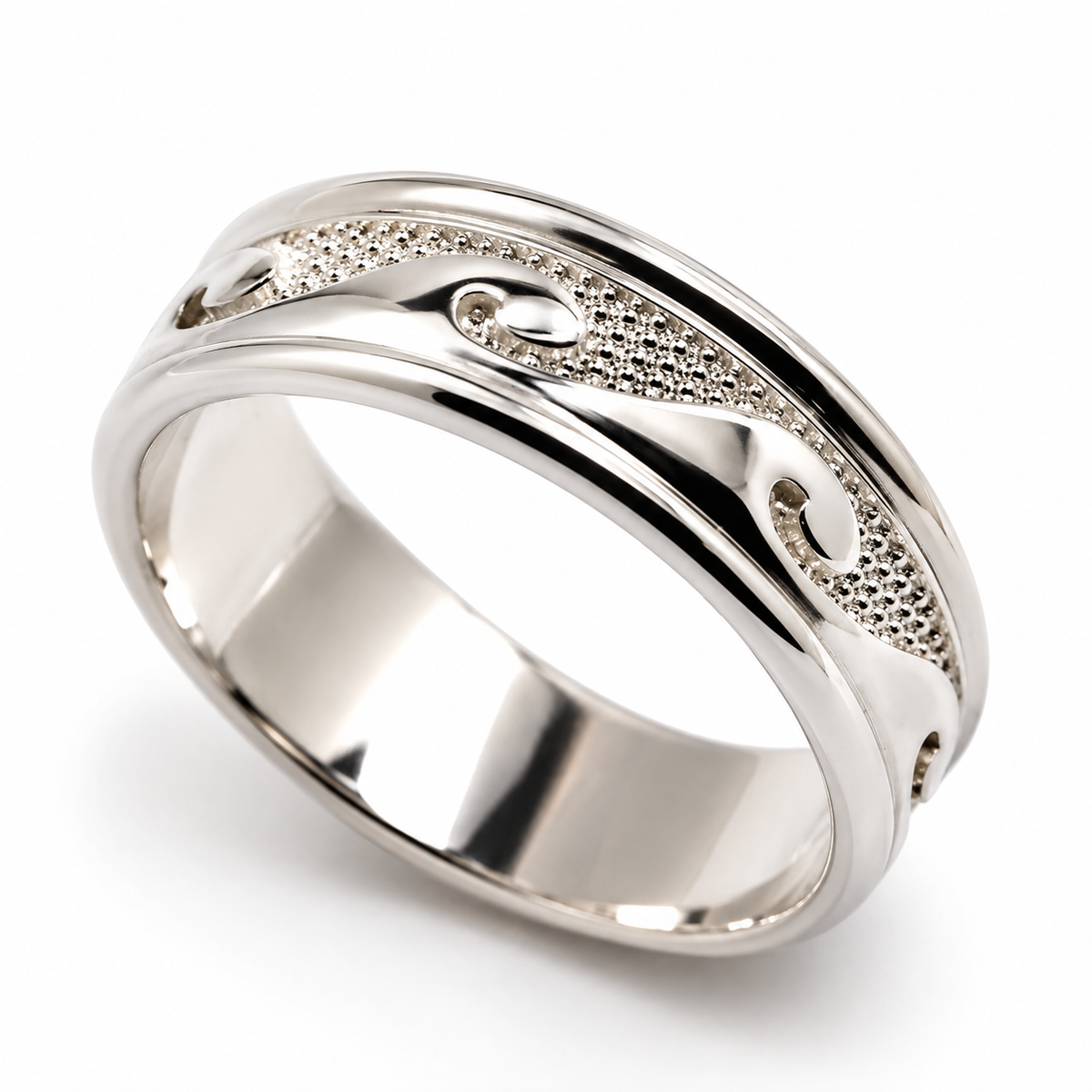 Kaedesigns Genuine Sterling Silver 925 Surf Wave Ring Size Z to Z 1/2
