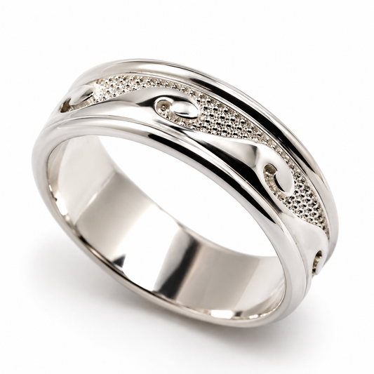 Kaedesigns Genuine Sterling Silver 925 Surf Wave Ring Size Z to Z 1/2
