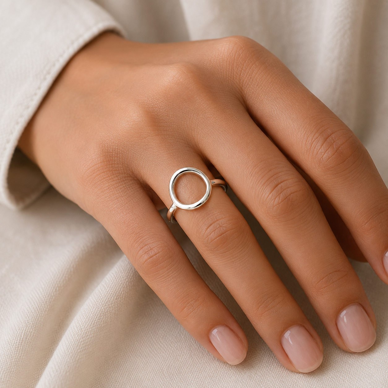 Kaedesigns Solid Genuine 9ct 9K 375 Yellow, Rose or White Gold Open Circle Dress Ring - Choose your size