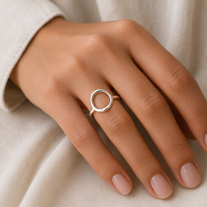 Kaedesigns Solid Genuine 9ct 9K 375 Yellow, Rose or White Gold Open Circle Dress Ring - Choose your size