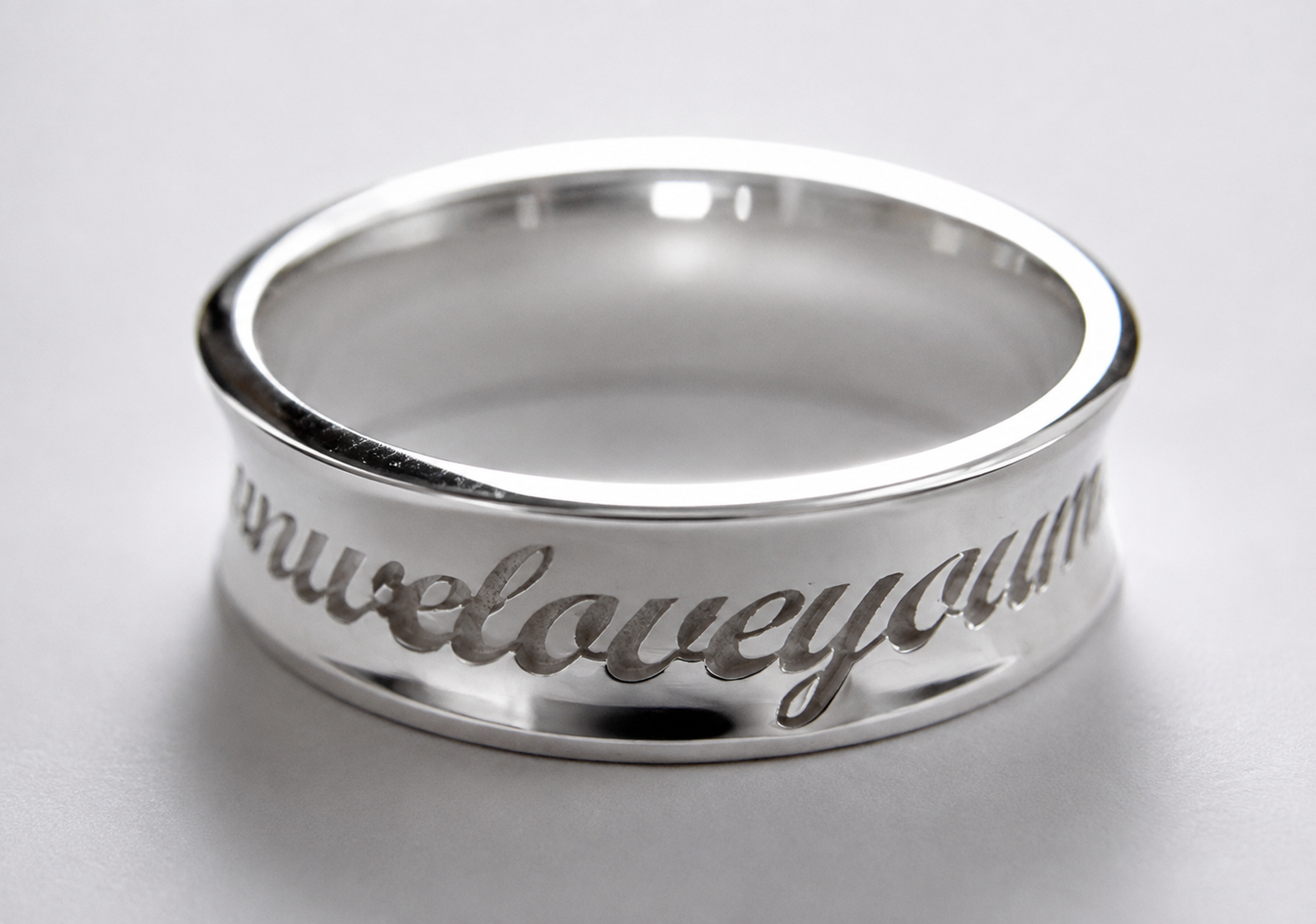 Custom Made Solid 9ct 9k 375 Yellow, Rose or White Gold Engraved Ring With Your Own Message 7mm Wide