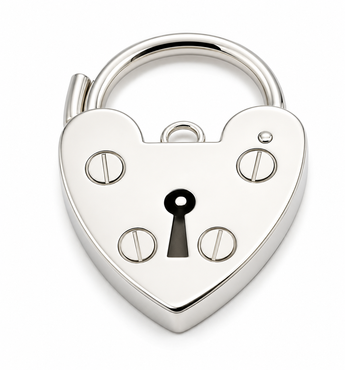 Genuine Large 18mm Sterling Silver 925 Screw Heart Pendant Padlock