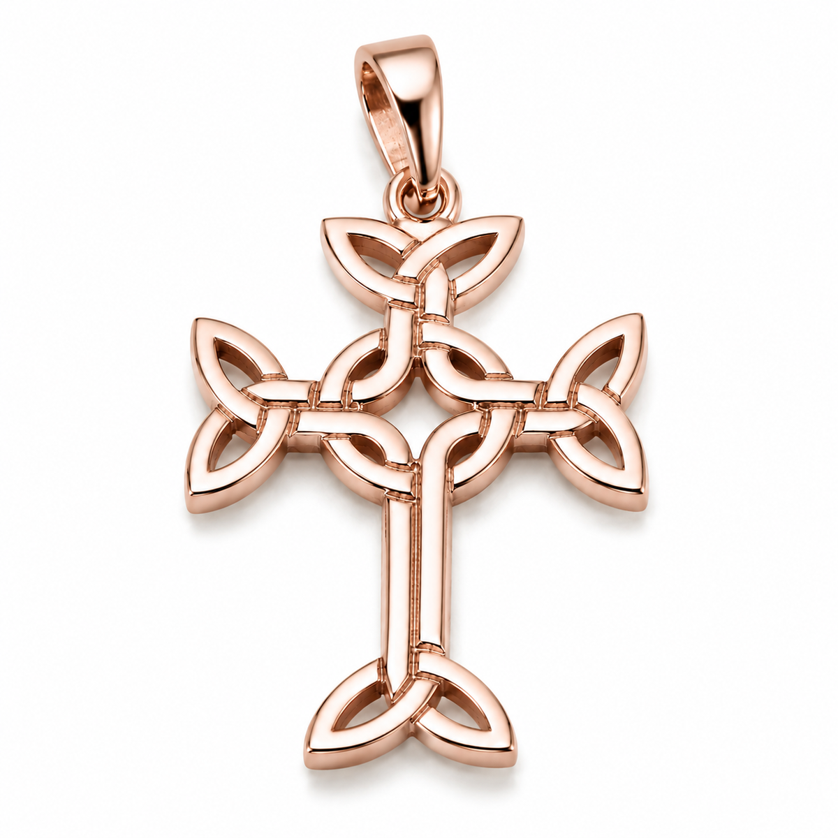 Genuine Small 9ct 9k 375 Yellow, Rose Or White Gold Celtic Cross Pendant