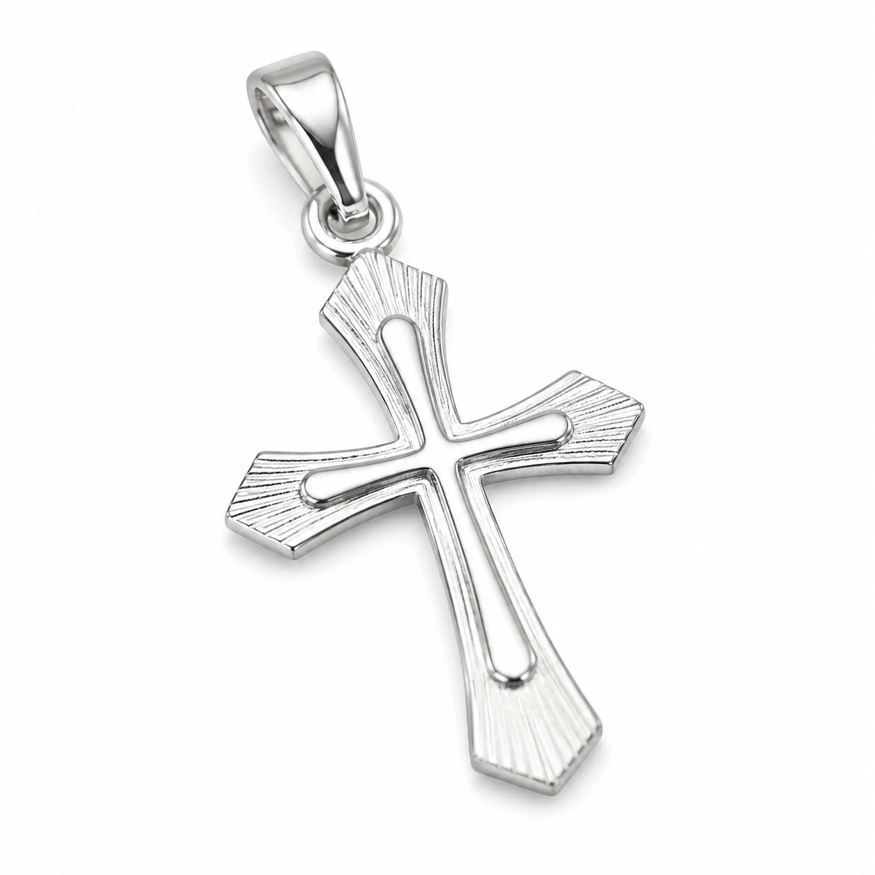 Genuine Fine Silver 999 Fancy Cross Pendant Charm 20mm x 18mm