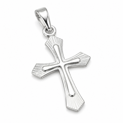 Genuine Fine Silver 999 Fancy Cross Pendant Charm 20mm x 18mm