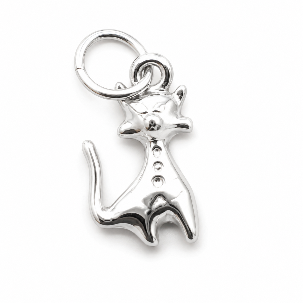 Genuine Sterling Silver 925 Solid Cat Pendant or Charm