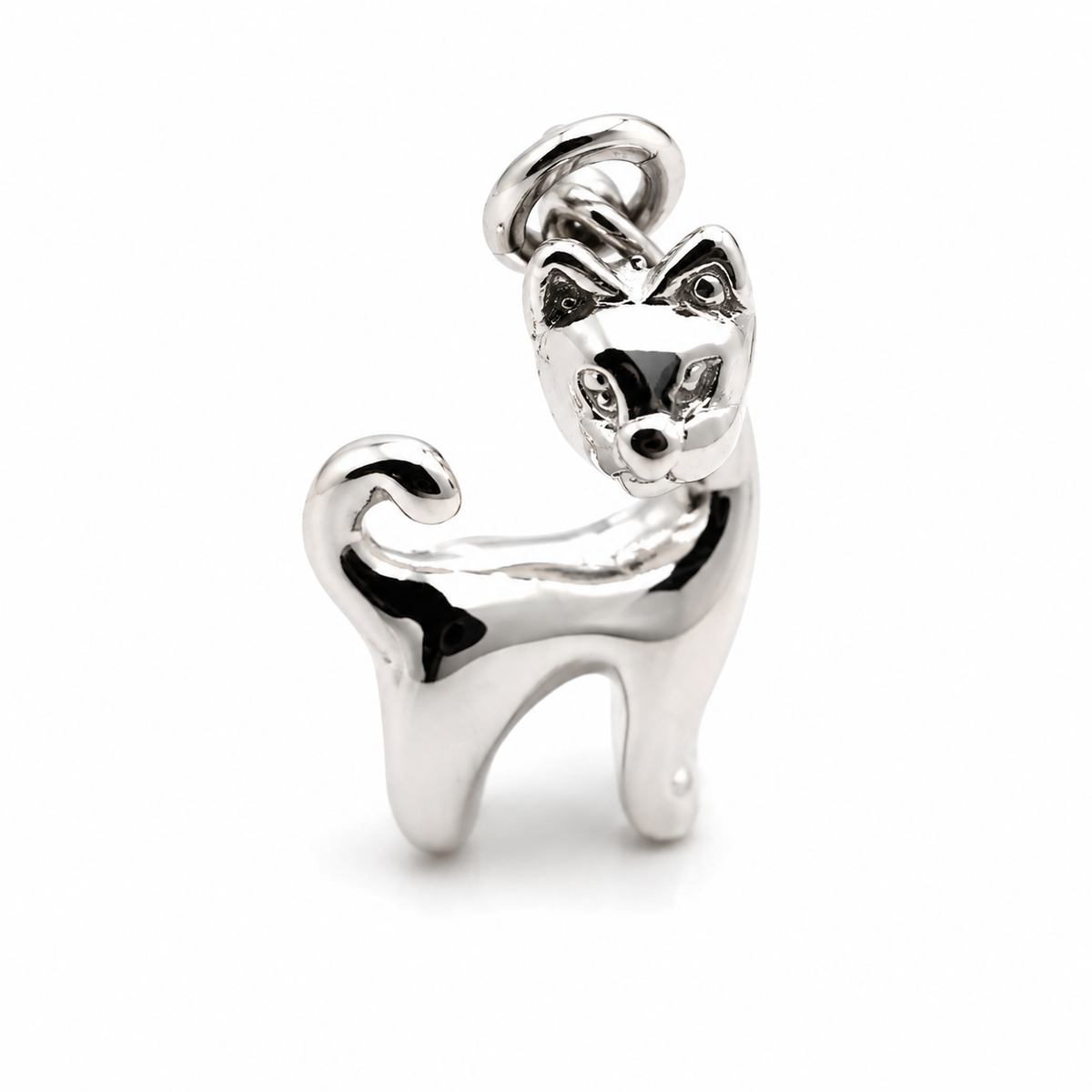 Genuine Sterling Silver 925 Solid Siamese Cat Pendant or Charm