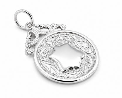 Genuine Sterling Silver 925 Shield Medal Pendant Or Charm