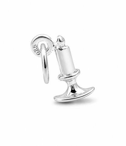 Genuine Sterling Silver 925 Candle Tiny Small Pendant Charm