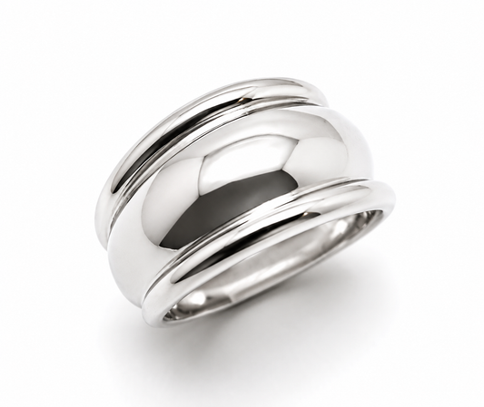 Genuine Sterling Silver 925  Solid Extra Large 13mm Wide Dome Ring in your size