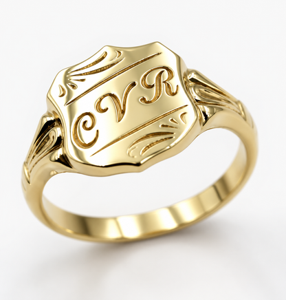 Kaedesigns, Genuine 9ct 9k 375 Solid Gold Large Signet Ring In Your Size - Engraving included