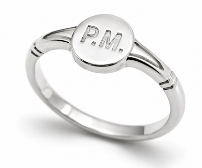 Genuine Full Solid 9ct 9k 375 Yellow, Rose or White Gold Oval Signet Ring Engraved With Two Initials