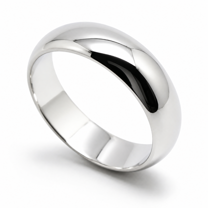 Genuine Solid Sterling Silver 925 5mm Half-Round Band Ring Sizes I to Z