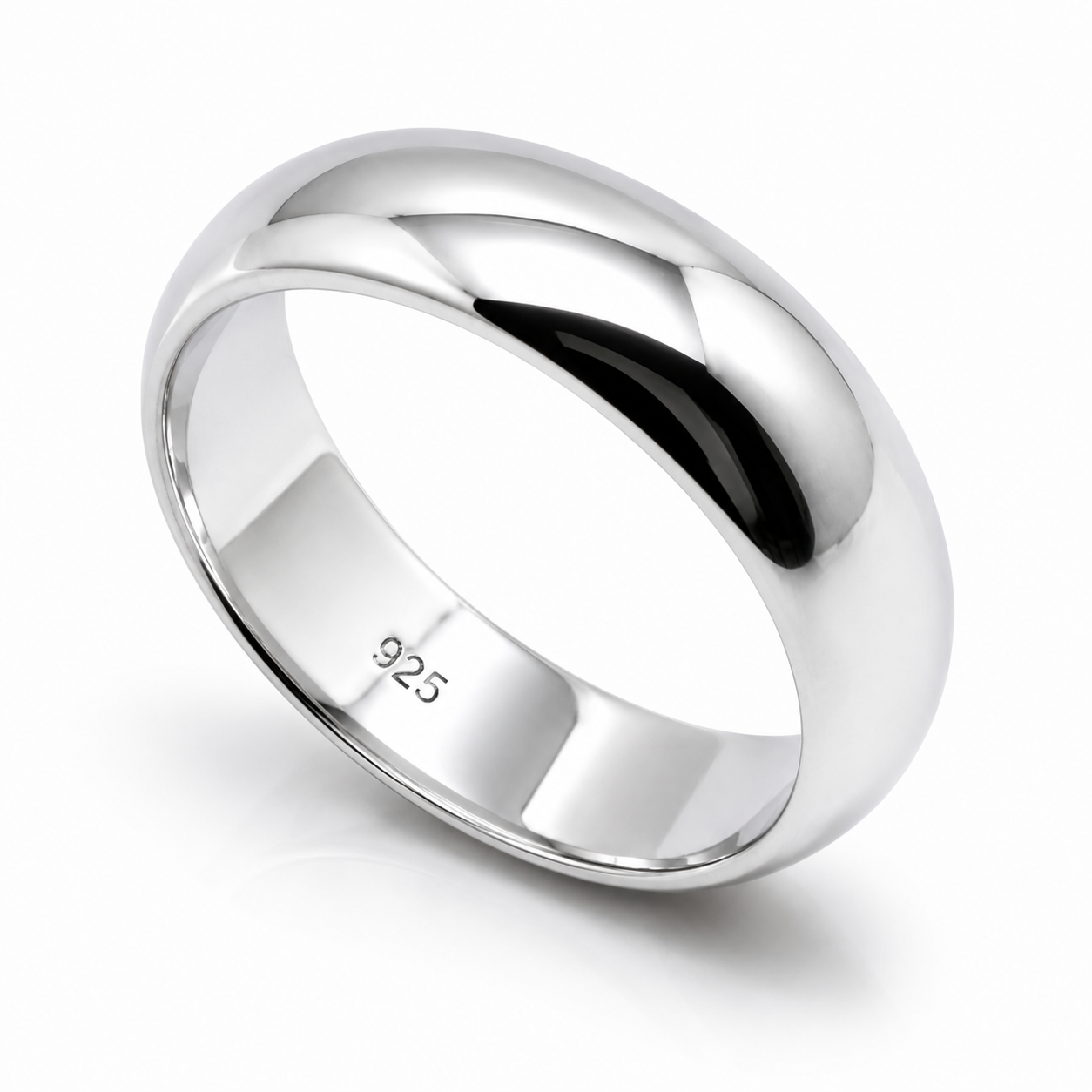 Genuine Solid Sterling Silver 925 5mm Half-Round Band Ring Sizes I to Z