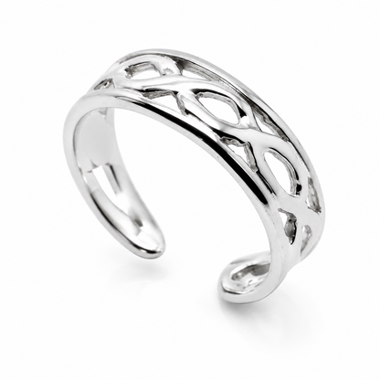 Genuine Solid Sterling Silver 925 Weave Toe Ring 339